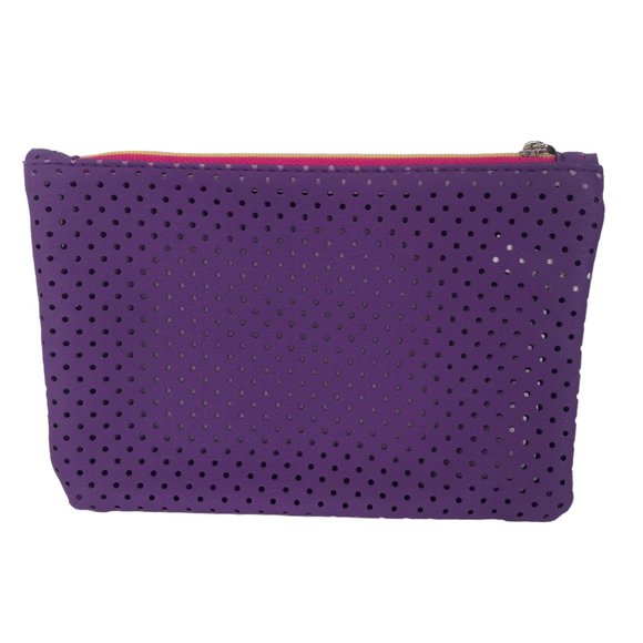 Ipsy Purple Breathable Zippered Bag w/ Lemon Charm Cosmetics Makeup Pouch Summer - Picture 3 of 4